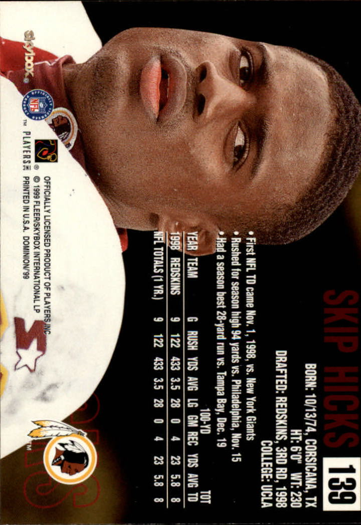 1999 SkyBox Dominion Football Card Pick