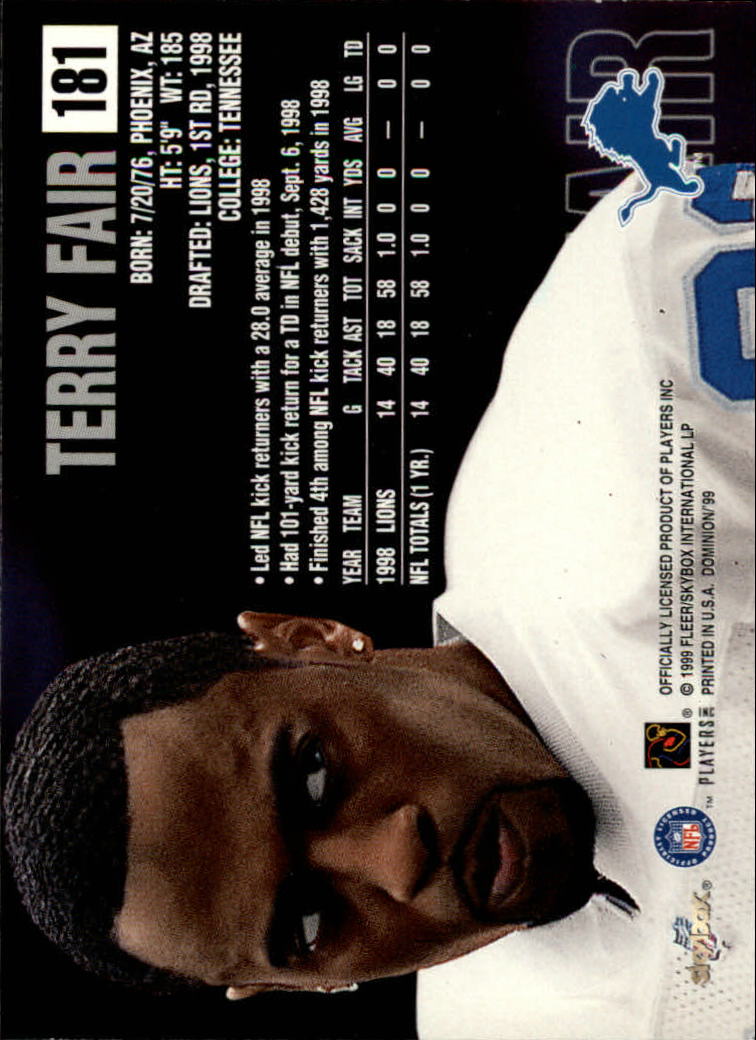 1999 SkyBox Dominion Football Card Pick