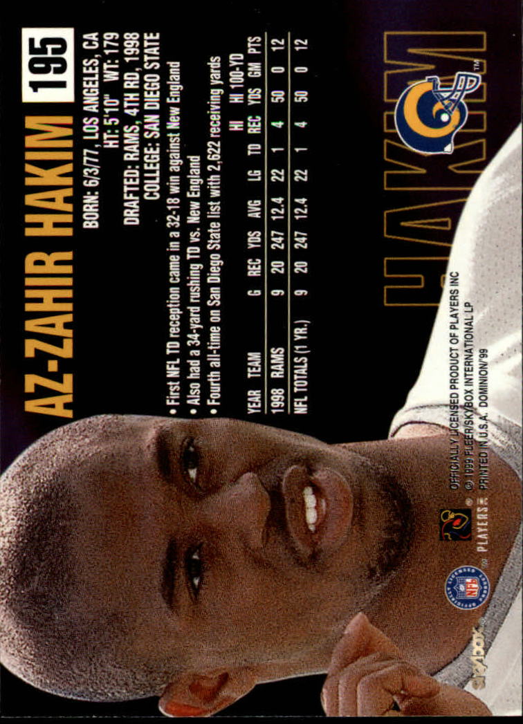 1999 SkyBox Dominion Football Card Pick