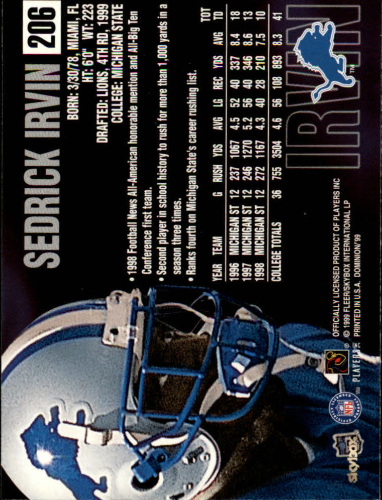 1999 SkyBox Dominion Football Card Pick