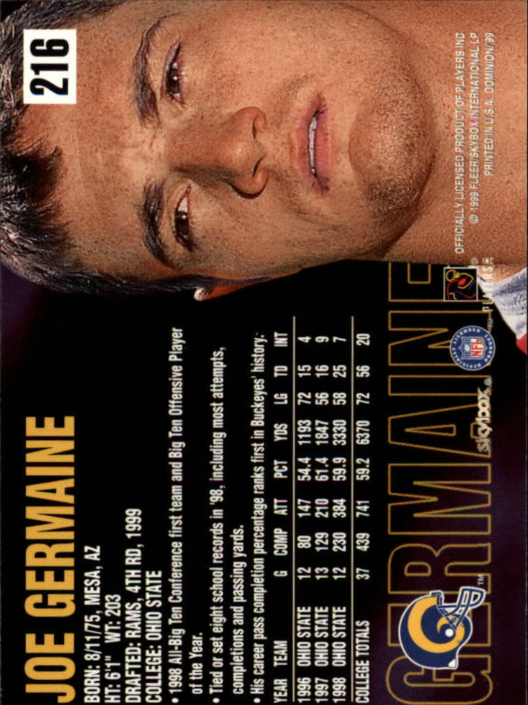 1999 SkyBox Dominion Football Card Pick