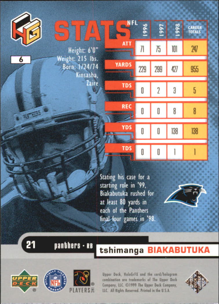 1999 Upper Deck HoloGrFX Football Card Pick