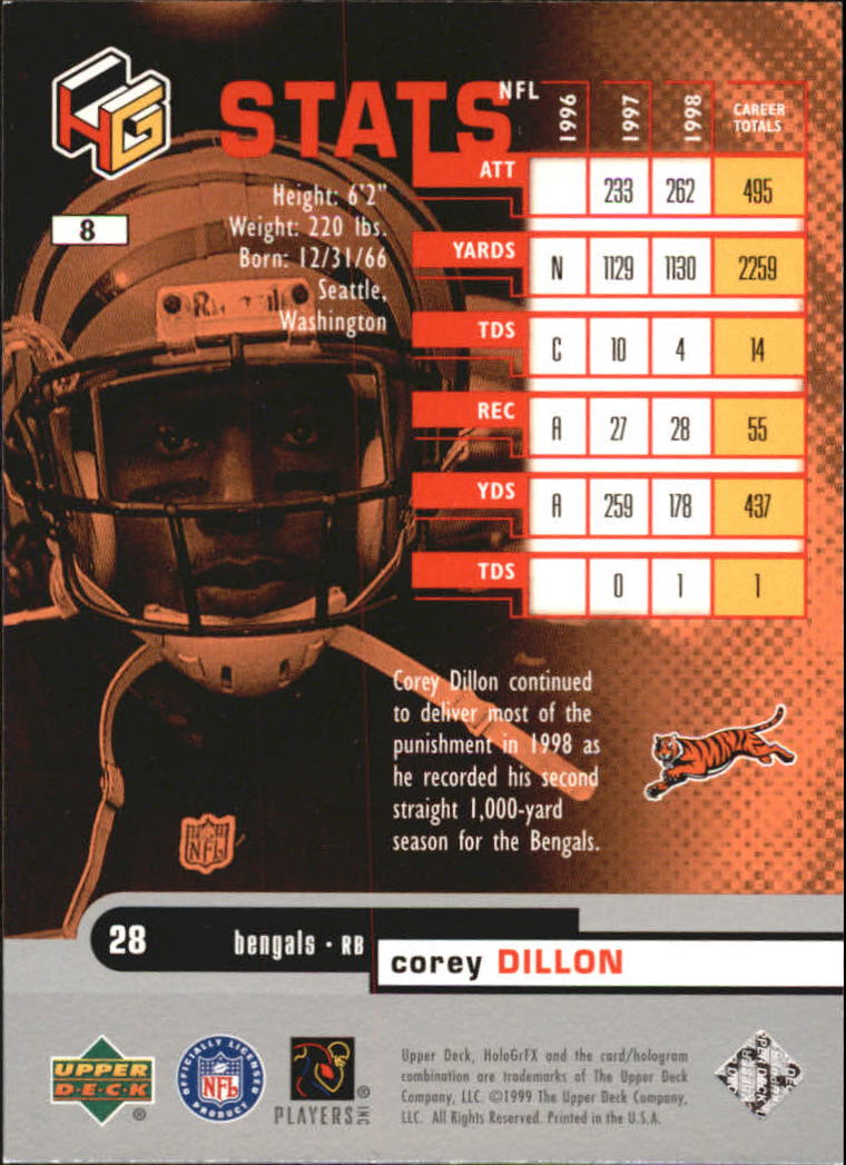 1999 Upper Deck HoloGrFX Football Card Pick