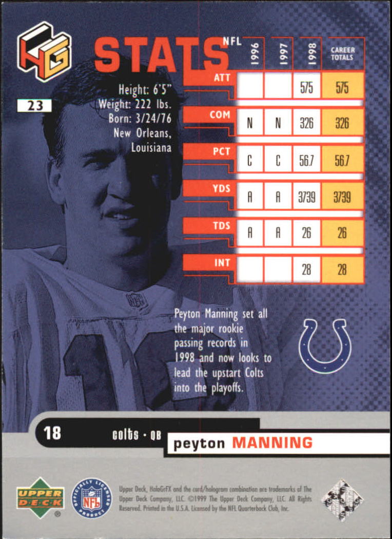 1999 Upper Deck HoloGrFX Football Card Pick