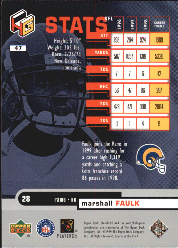 1999 Upper Deck HoloGrFX Football Card Pick