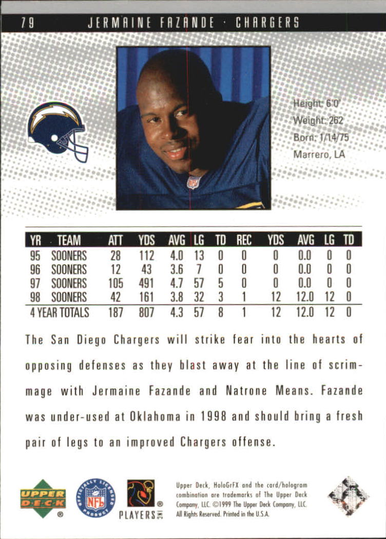 1999 Upper Deck HoloGrFX Football Card Pick