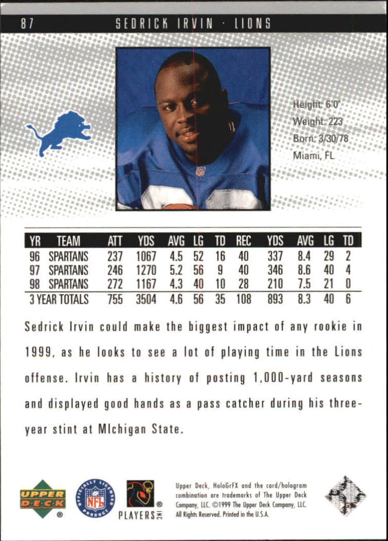 1999 Upper Deck HoloGrFX Football Card Pick