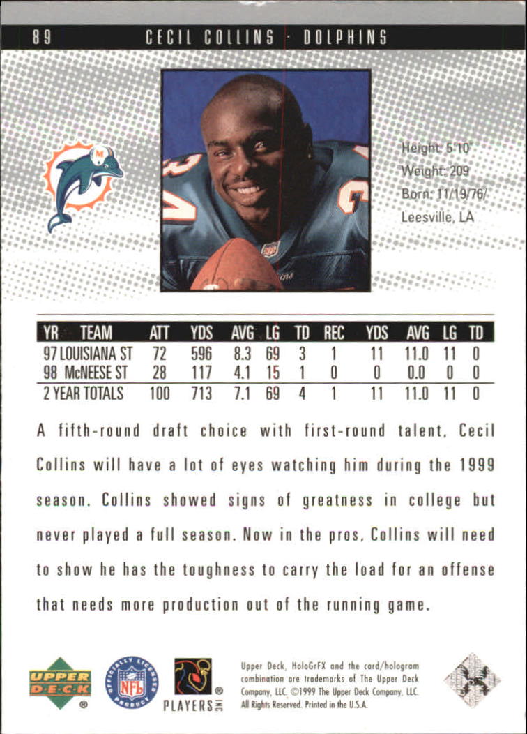 1999 Upper Deck HoloGrFX Football Card Pick