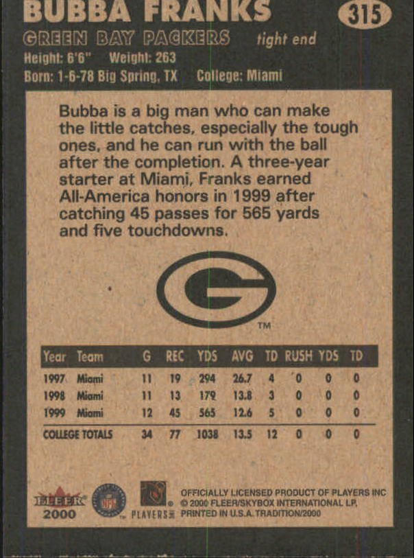 2000 Fleer Tradition Football Card Pick 251-400 - Picture 125 of 277