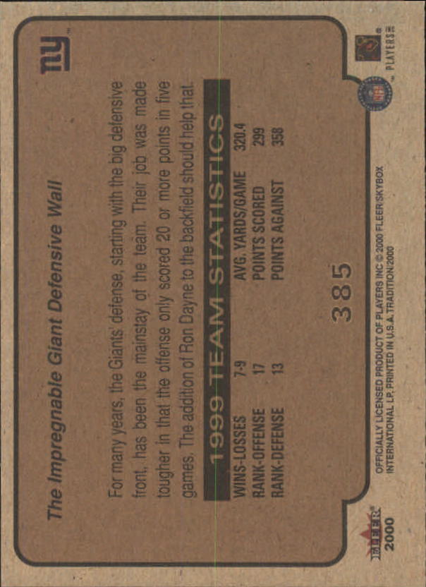 2000 Fleer Tradition Football Card Pick 251-400 - Picture 249 of 277