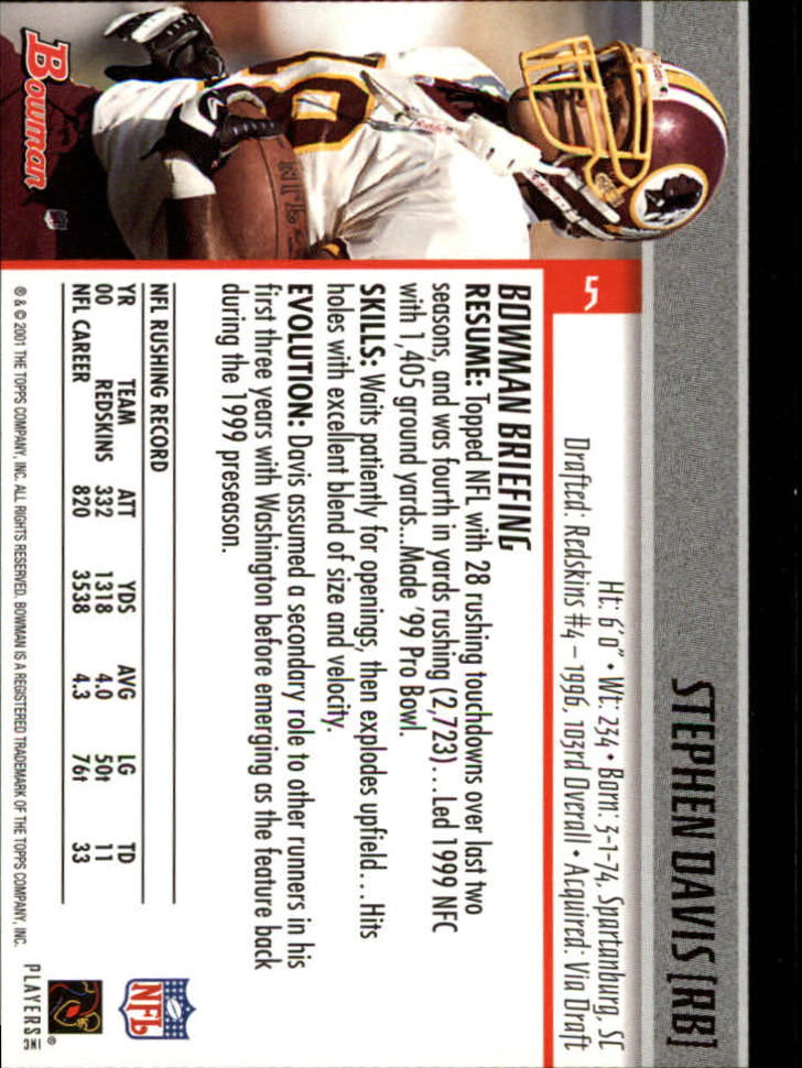 2001 Bowman Football Card Pick