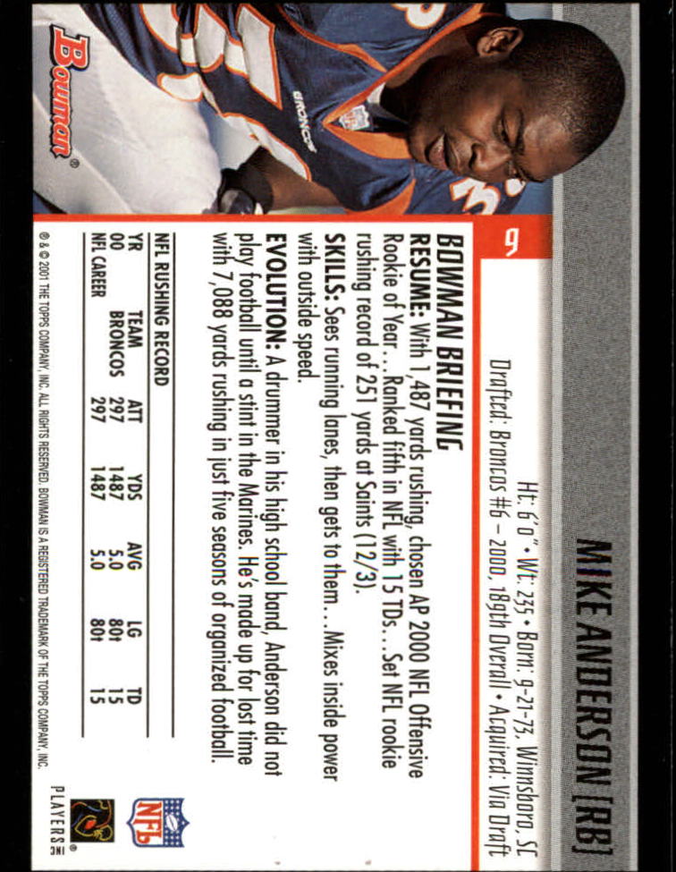 2001 Bowman Football Card Pick