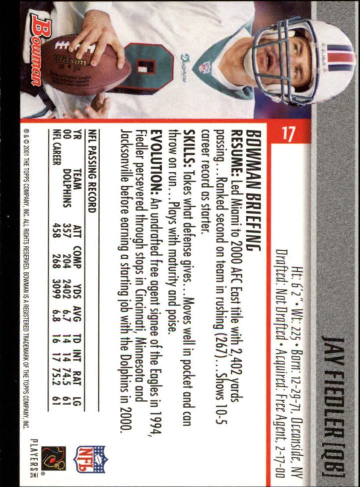 2001 Bowman Football Card Pick