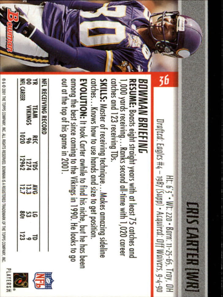 2001 Bowman Football Card Pick