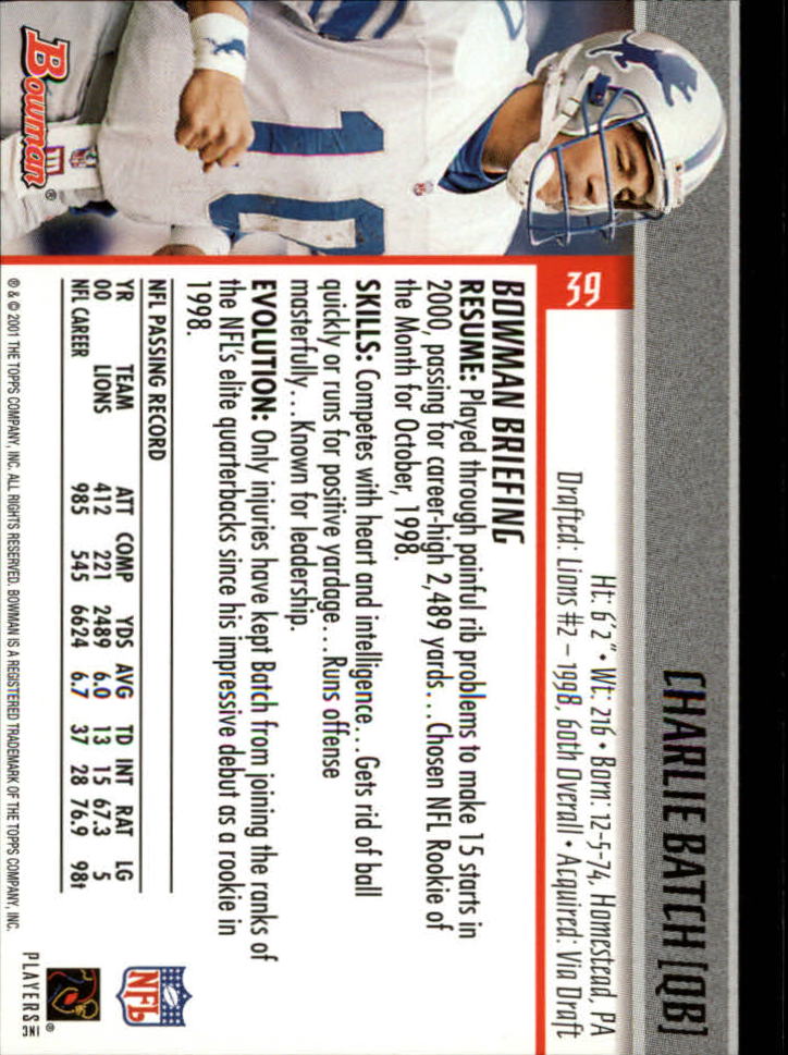 2001 Bowman Football Card Pick