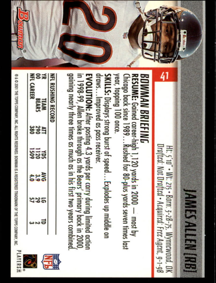 2001 Bowman Football Card Pick