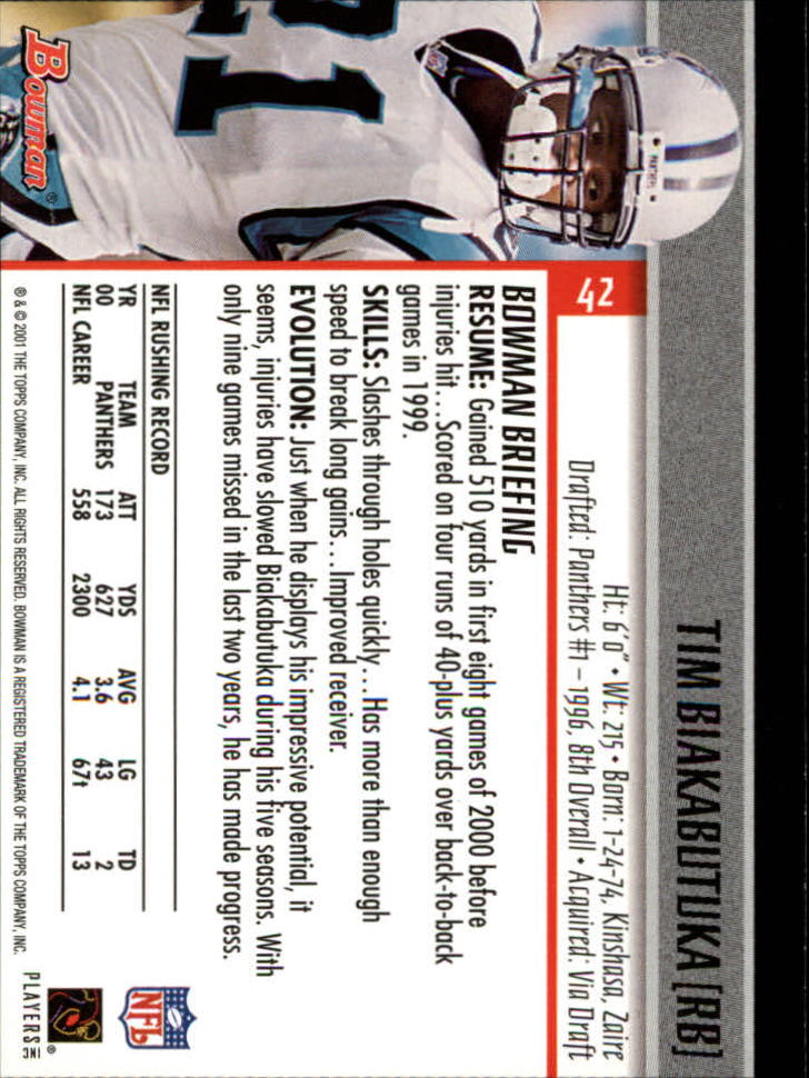 2001 Bowman Football Card Pick