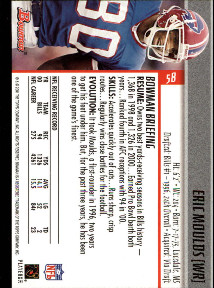 2001 Bowman Football Card Pick