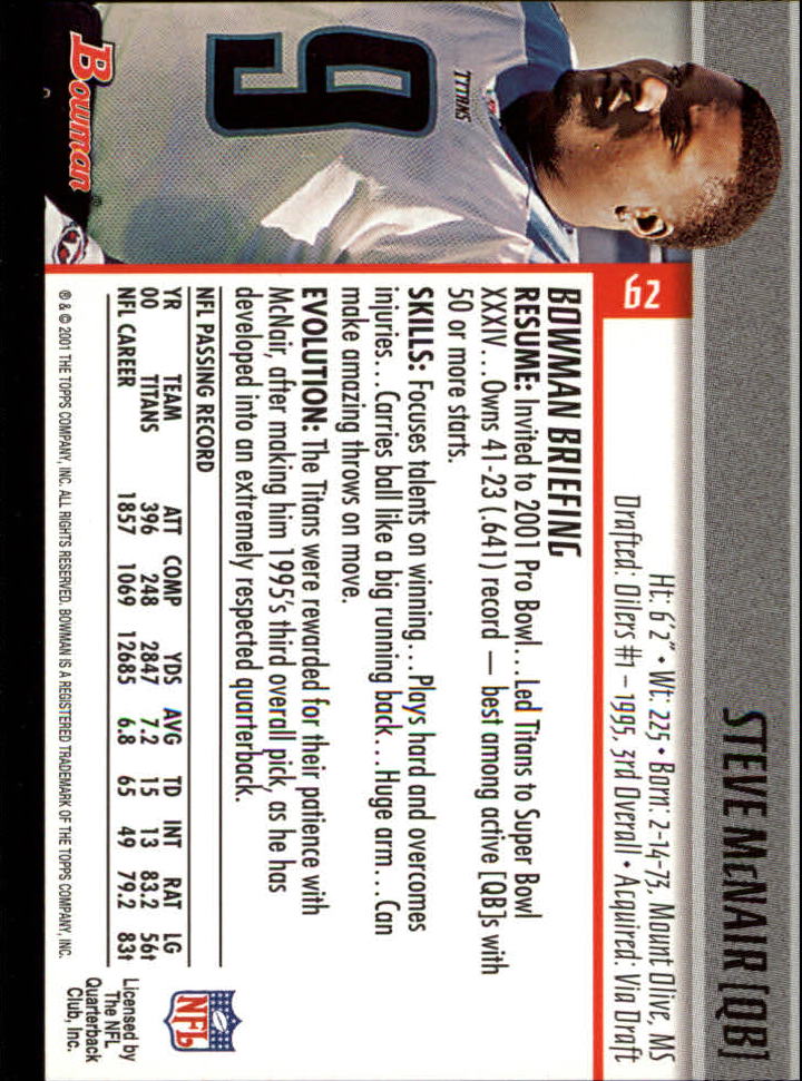 2001 Bowman Football Card Pick