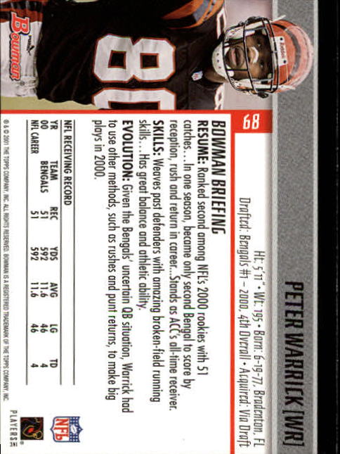 2001 Bowman Football Card Pick