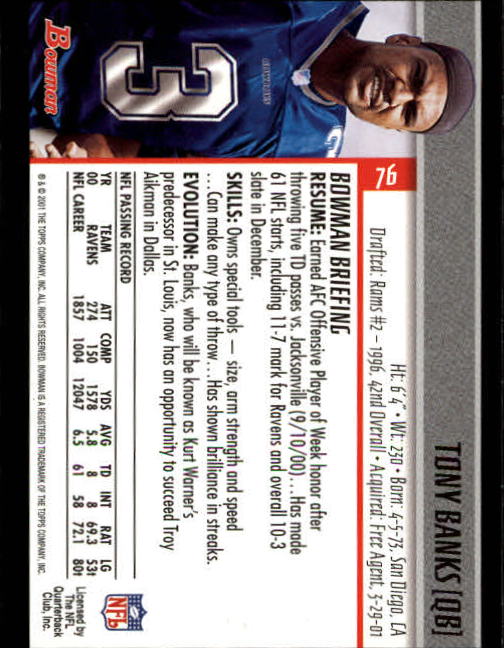 2001 Bowman Football Card Pick