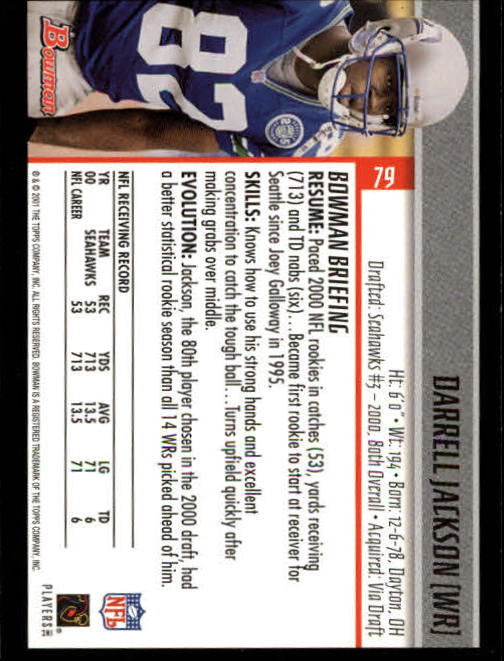 2001 Bowman Football Card Pick