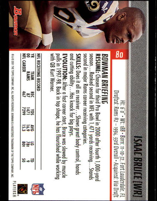 2001 Bowman Football Card Pick