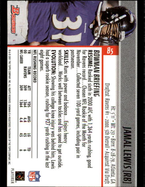 2001 Bowman Football Card Pick