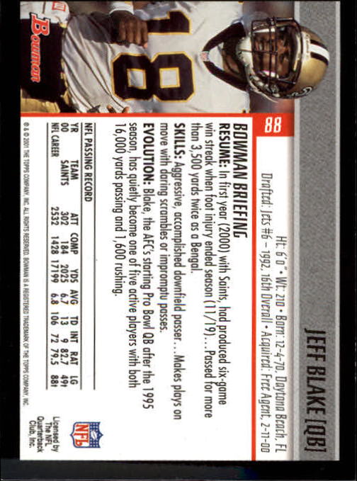 2001 Bowman Football Card Pick