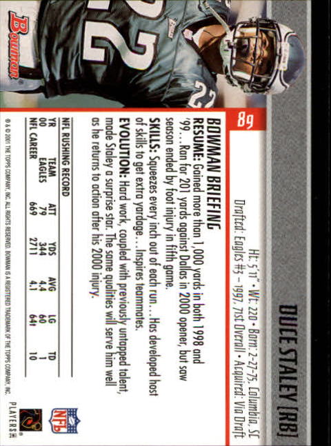 2001 Bowman Football Card Pick