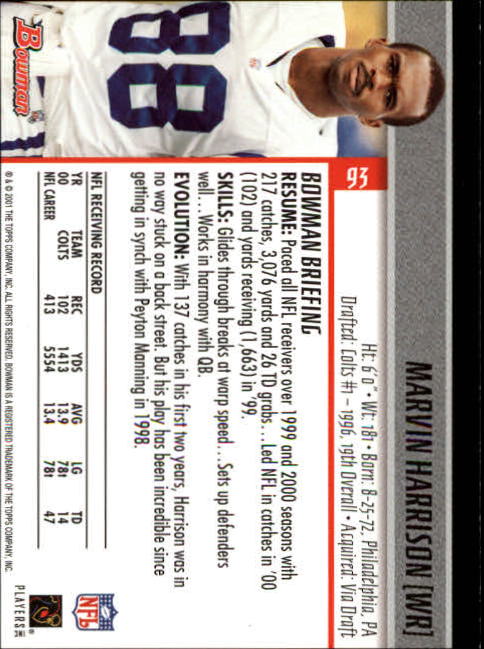 2001 Bowman Football Card Pick