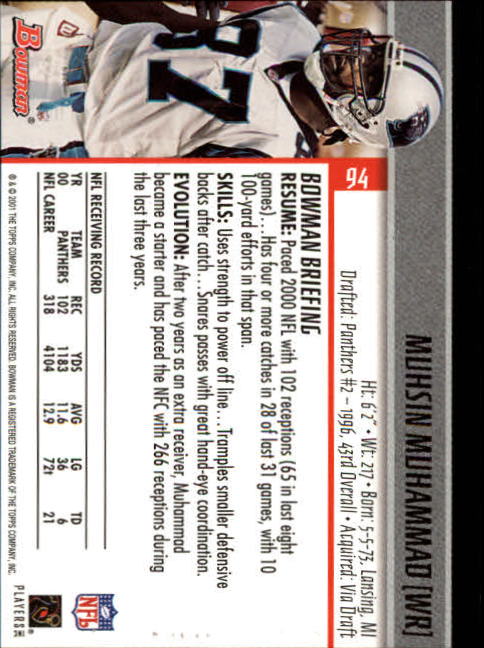 2001 Bowman Football Card Pick