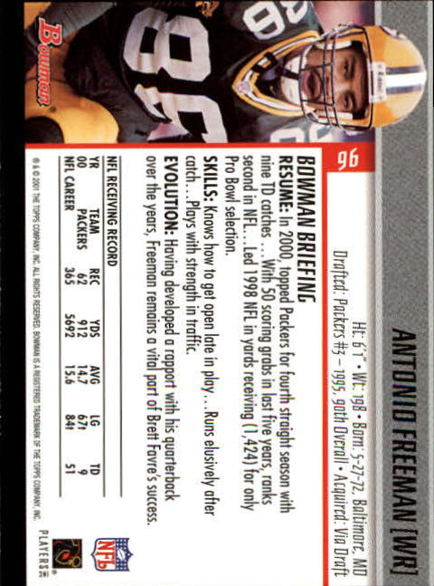 2001 Bowman Football Card Pick