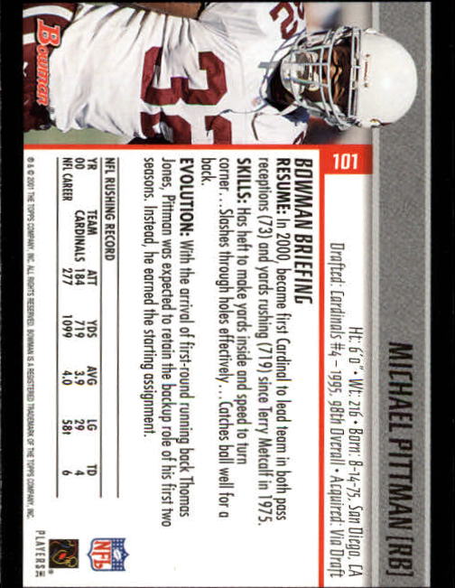 2001 Bowman Football Card Pick