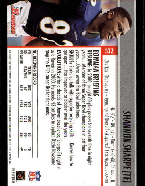 2001 Bowman Football Card Pick