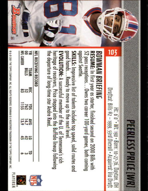 2001 Bowman Football Card Pick