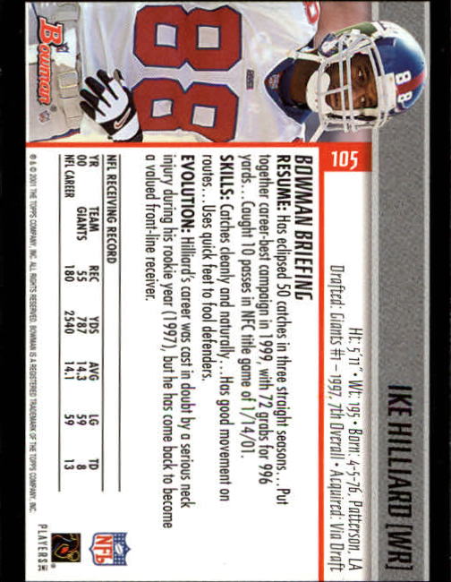 2001 Bowman Football Card Pick