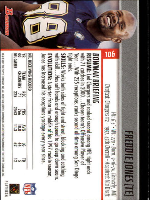 2001 Bowman Football Card Pick