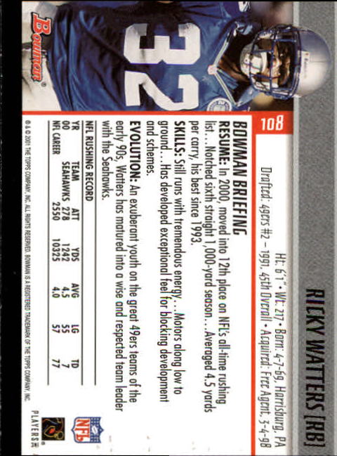 2001 Bowman Football Card Pick