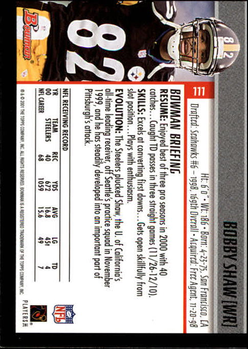 2001 Bowman Football Card Pick