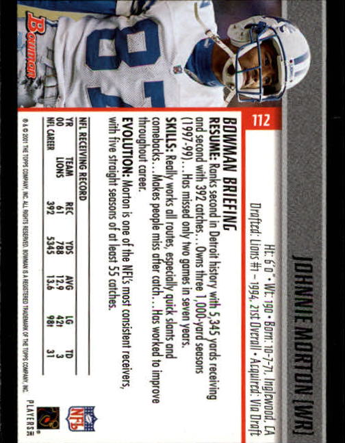 2001 Bowman Football Card Pick