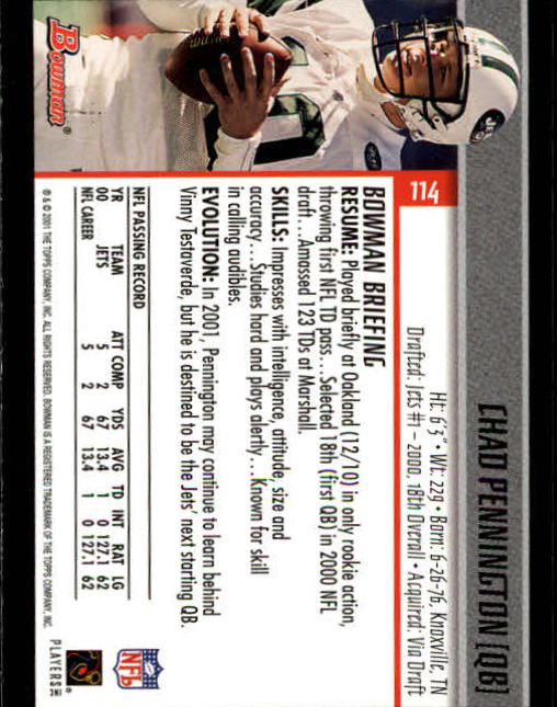 2001 Bowman Football Card Pick