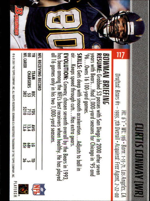 2001 Bowman Football Card Pick