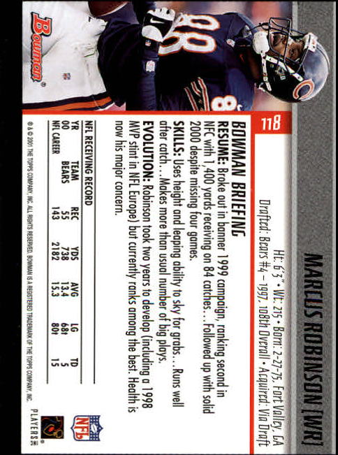 2001 Bowman Football Card Pick