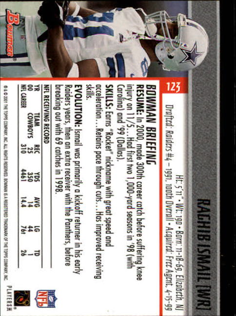 2001 Bowman Football Card Pick