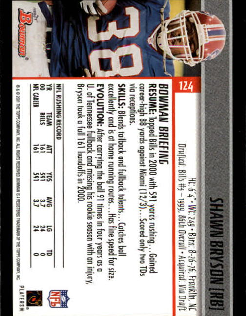 2001 Bowman Football Card Pick