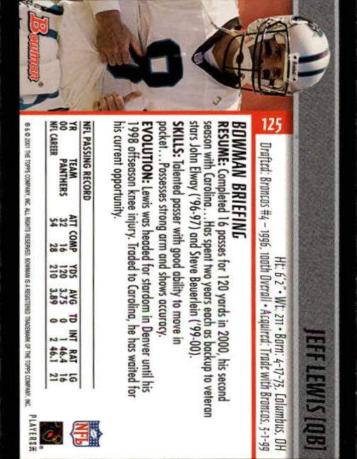 2001 Bowman Football Card Pick