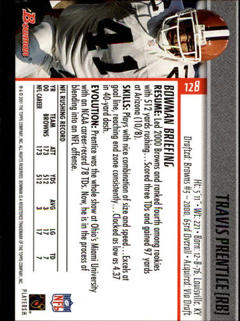 2001 Bowman Football Card Pick