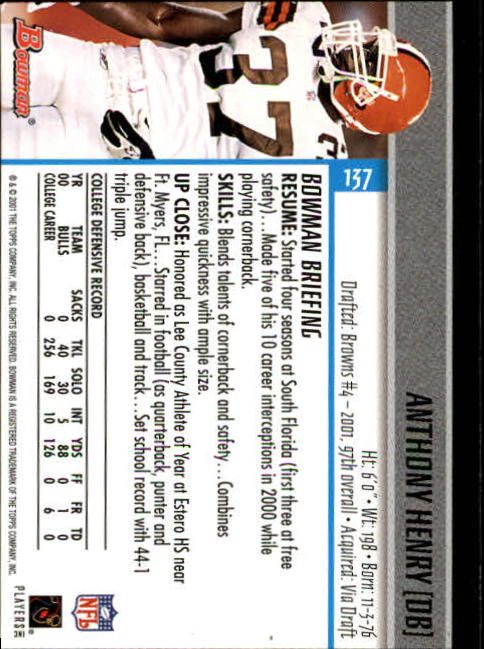 2001 Bowman Football Card Pick