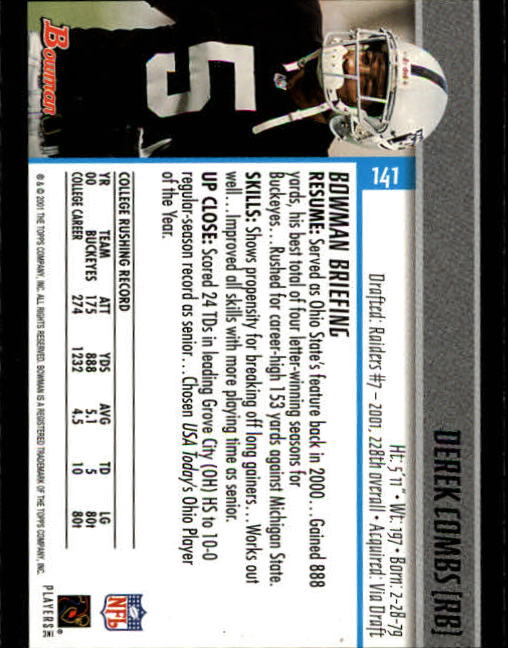 2001 Bowman Football Card Pick